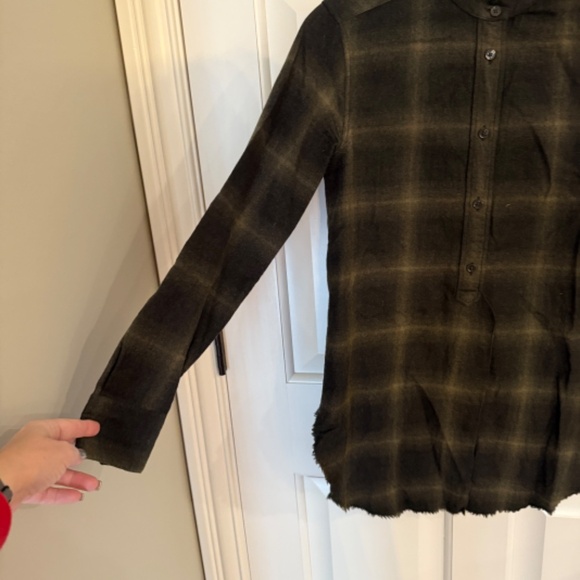 Helmut Lang Wool cashmere Plaid collarless button front Tunic 31199 - Picture 5 of 13